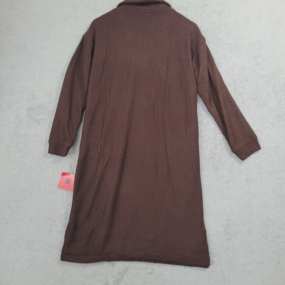 NEW Mondetta EcoVero Brown Collared Long Sleeve Dress M Sustainable// 25CT - Picture 2 of 9
